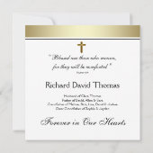 Invitation Croix d'or noir en mémoire d'amour (Dos)