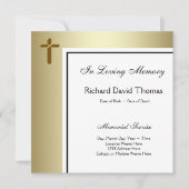 Invitation Croix d'or noir en mémoire d'amour (Devant)