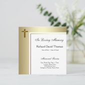 Invitation Croix d'or noir en mémoire d'amour (Debout devant)