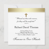 Invitation Croix d'or noir en mémoire d'amour (Dos)