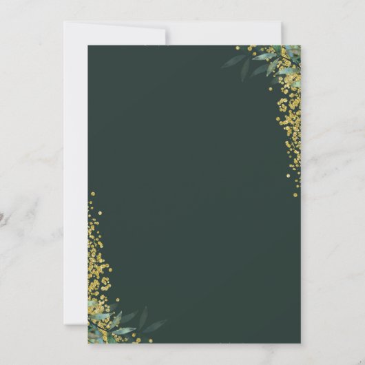 Invitation Croix d'or verdure Parties scintillant première sa (Dos)