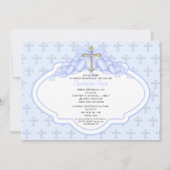 Invitation Croix douce Bébé Baptême Inversion (Devant)