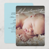 Invitation Croix du Christ par script blanc Photo religieuse (Devant / Derrière)