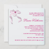 Invitation Croix du coeur rose Filles Première communion rose (Dos)