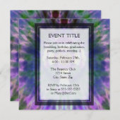 Invitation Croix du Tee avec Centre du Coeur en bleu violet (Devant / Derrière)