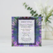 Invitation Croix du Tee avec Centre du Coeur en bleu violet (Debout devant)