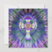 Invitation Croix du Tee avec Centre du Coeur en bleu violet (Dos)