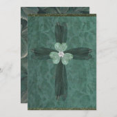 Invitation Croix du Trefoil vert (Devant / Derrière)