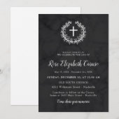 Invitation Croix et guirlande - célébration de la vie (Devant / Derrière)