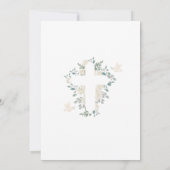 Invitation Croix Fleurs Blanches Fille Première Communion Sai (Dos)