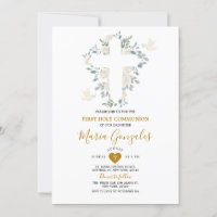 Croix Fleurs Blanches Fille Première Communion Sai