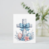 Invitation Croix florale Coquette Jésus Bow Christianisme (Debout devant)