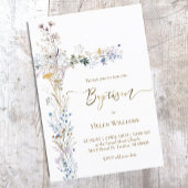 Invitation Croix florale du baptême