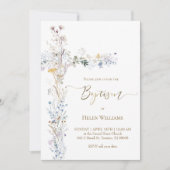 Invitation Croix florale du baptême (Devant)