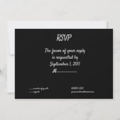 Invitation Croix Gris Foncé Élégant Goth Mariage RSVP (Devant)