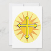 Invitation Croix jaune boutonné Soleil levant Foi chrétienne (Devant)