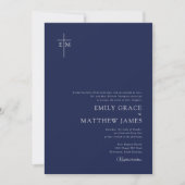 Invitation Croix Monogrammique Chrétienne Minimaliste Moderne (Devant)