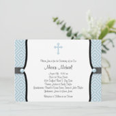 Invitation Croix Pearle bleue Noir Bleu Bleu (Debout devant)