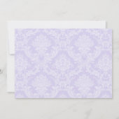 Invitation Croix pourpre Damask Filles Photo Baptême Invitati (Dos)