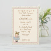 Invitation Croix religieuse des filles (Debout devant)