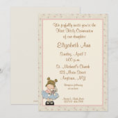 Invitation Croix religieuse des filles (Devant / Derrière)