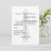 Invitation Croix religieuse Élégant chrétien Simple Mariage (Debout devant)