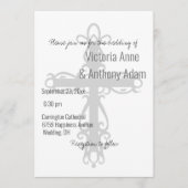 Invitation Croix religieuse Élégant chrétien Simple Mariage (Devant)