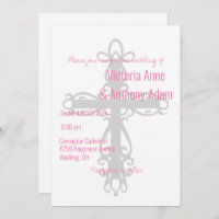 Croix religieuse Élégant Mariage chrétien rose
