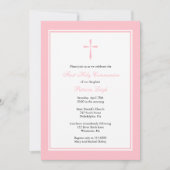 Invitation Croix religieuse moderne, rose (Devant)