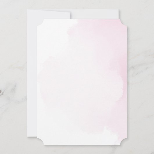 Invitation Croix rose douce & Fille florale Baptême Invitat I (Dos)