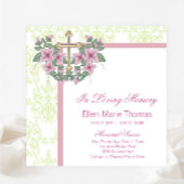 Invitation Croix rose en souvenir d'amour