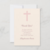 Invitation Croix rose pastel communion (Devant)