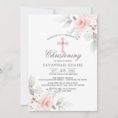 Invitation Croix rose rose rose rose de l'Aquarelle (Devant)