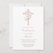 Invitation croix rose Saint-Esprit Confirmation (Devant)