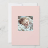 Invitation Croix rose simple Baptême chrétien avec photo (Dos)