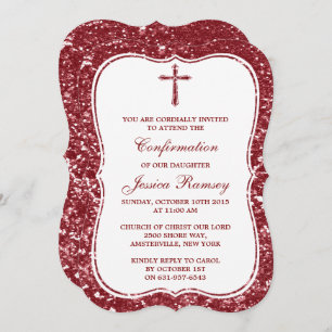 Invitation Croix-Rouge, Communion Ou Confirmation