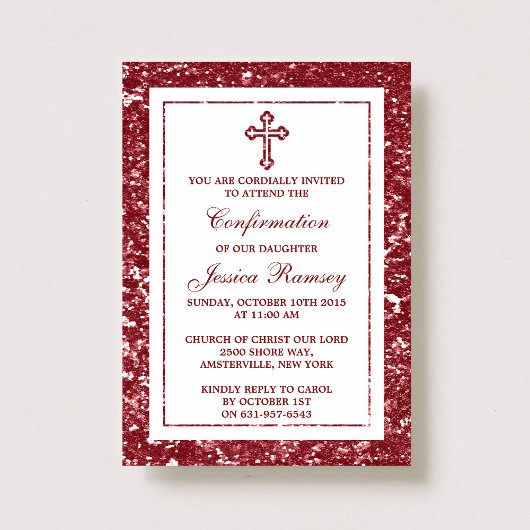 Invitation Croix-Rouge, Communion Ou Confirmation
