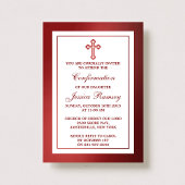 Invitation Croix Rouge Métallique Sainte Communion Ou Confirm