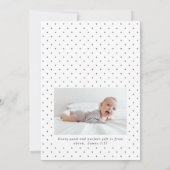 Invitation Croix subtile bleue en lettres Calligraphie Baptêm (Dos)