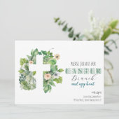 Invitation Croix verte chrétienne Célébration de Pâques (Debout devant)