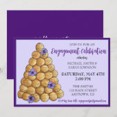 Invitation Croquembouche France Mariage Fête de l'engagement (Devant / Derrière)