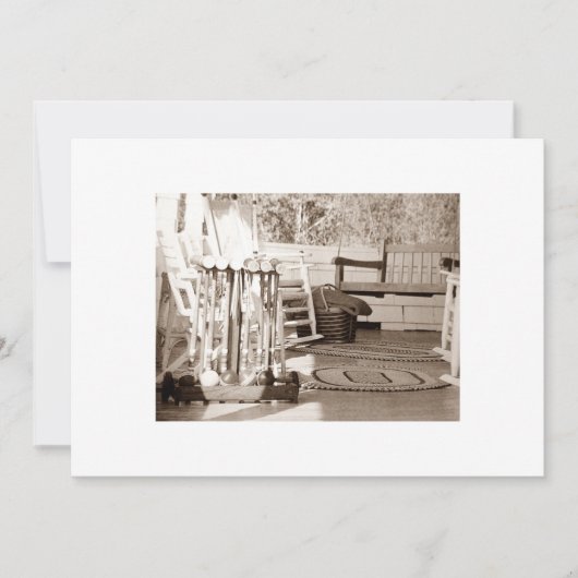 INVITATION CROQUET, AMUSANT, FÊTE D'INVITATION (Devant)