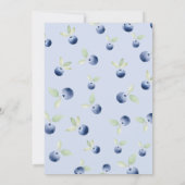 Invitation Croquette Bow Blueberry Berry Baby shower doux (Dos)