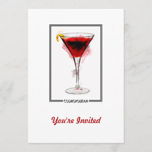 Invitation Croquis Cosmopolite De Cocktail Marker