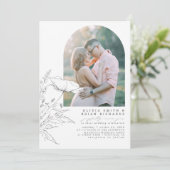 Invitation Croquis crayon fleur sauvage Élégante photo de mar (Debout devant)