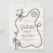 Invitation Croquis de Côte Cadre Ondulé Remise des Diplômes (Devant)