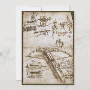 Invitation Croquis de l'arme de l'arbalète géante de Léonard 
