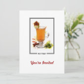 Invitation Croquis de marqueur de cocktail de grog chaud (Debout devant)