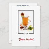 Invitation Croquis de marqueur de cocktail de grog chaud (Devant / Derrière)