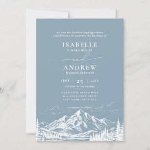 Invitation Croquis de paysage de destination Mariage